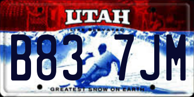 UT license plate B837JM
