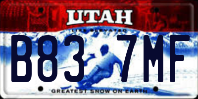 UT license plate B837MF