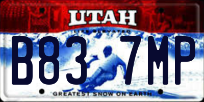 UT license plate B837MP
