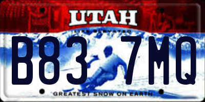 UT license plate B837MQ