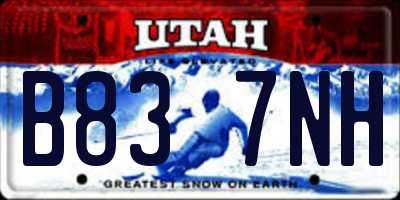 UT license plate B837NH