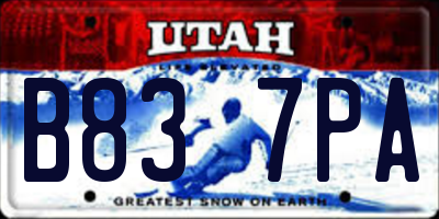 UT license plate B837PA