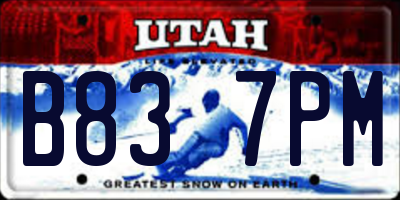UT license plate B837PM