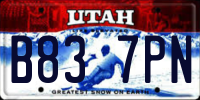 UT license plate B837PN
