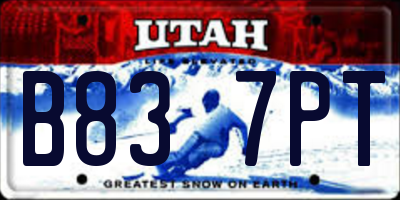 UT license plate B837PT