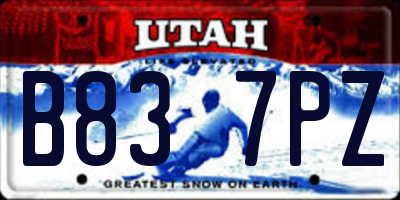 UT license plate B837PZ
