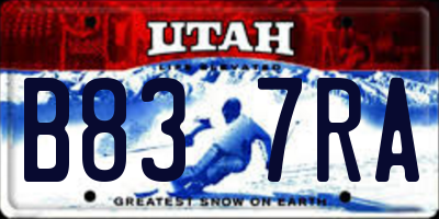 UT license plate B837RA