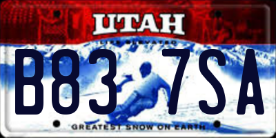 UT license plate B837SA