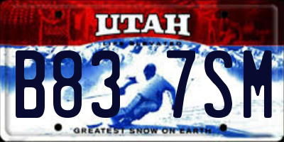 UT license plate B837SM