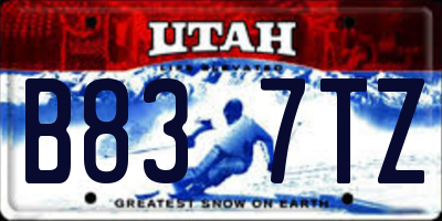 UT license plate B837TZ