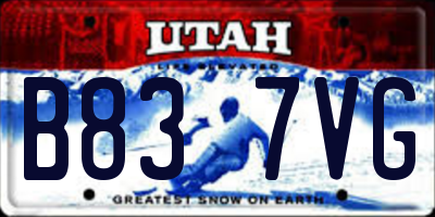 UT license plate B837VG