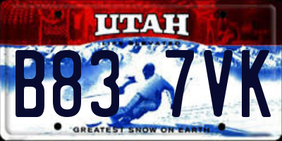 UT license plate B837VK