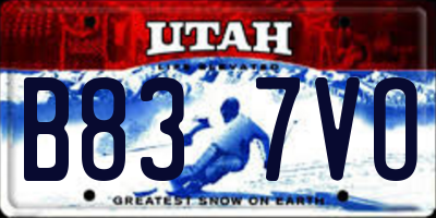 UT license plate B837VO