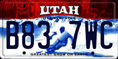 UT license plate B837WC