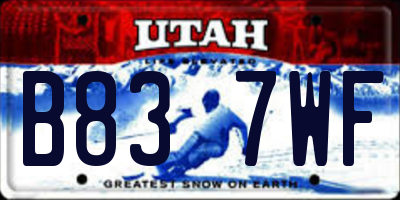 UT license plate B837WF