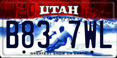 UT license plate B837WL