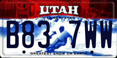 UT license plate B837WW