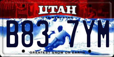 UT license plate B837YM