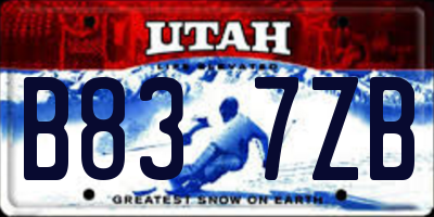 UT license plate B837ZB