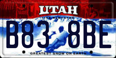 UT license plate B838BE