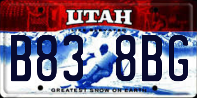 UT license plate B838BG
