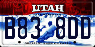 UT license plate B838DD