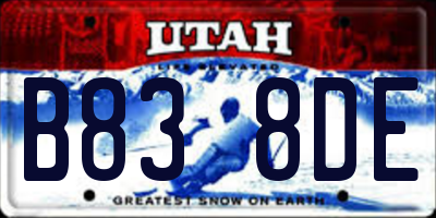 UT license plate B838DE