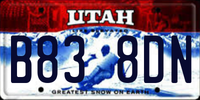 UT license plate B838DN