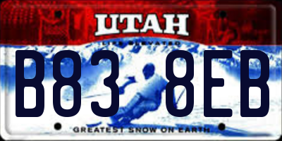 UT license plate B838EB