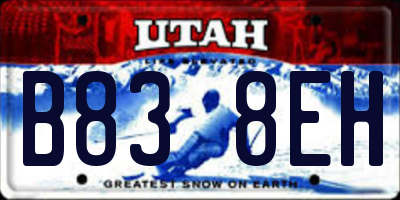 UT license plate B838EH