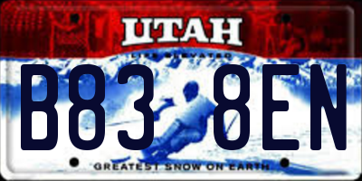 UT license plate B838EN
