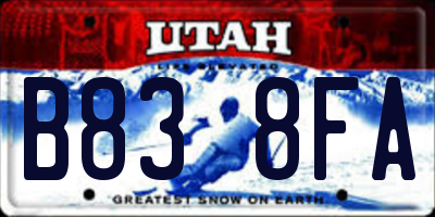 UT license plate B838FA
