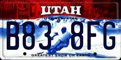 UT license plate B838FG