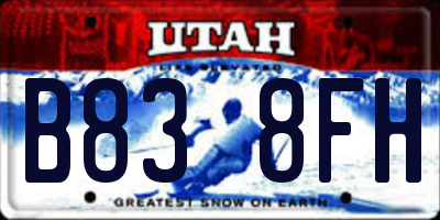 UT license plate B838FH