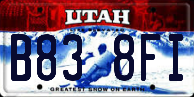 UT license plate B838FI