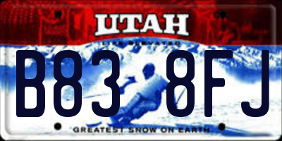 UT license plate B838FJ