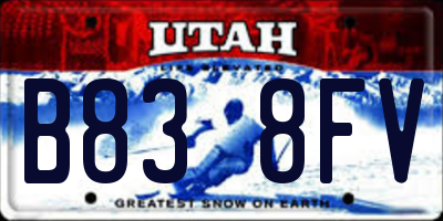 UT license plate B838FV