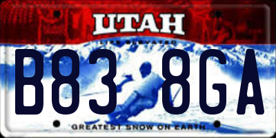 UT license plate B838GA