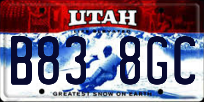 UT license plate B838GC