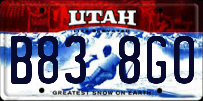 UT license plate B838GO
