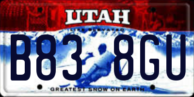 UT license plate B838GU