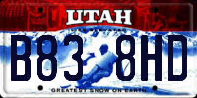 UT license plate B838HD