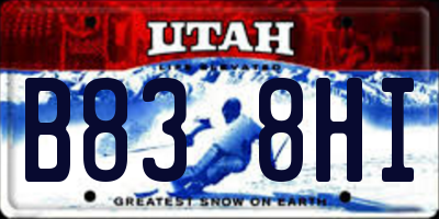 UT license plate B838HI