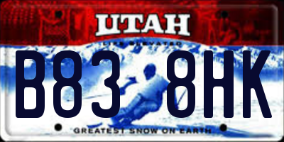 UT license plate B838HK