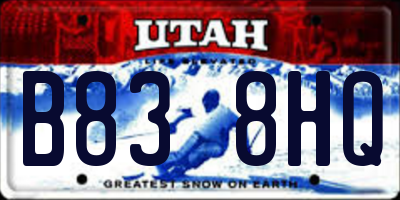 UT license plate B838HQ