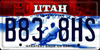 UT license plate B838HS