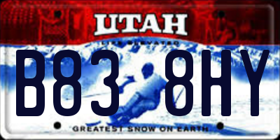 UT license plate B838HY