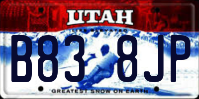 UT license plate B838JP