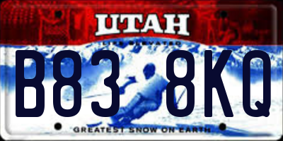 UT license plate B838KQ