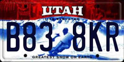 UT license plate B838KR